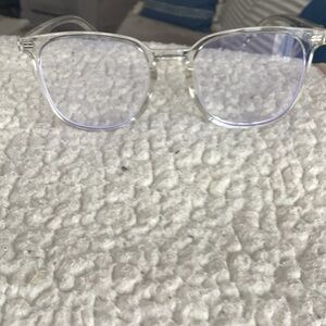 Clear Frame Glasses with Blue Tint